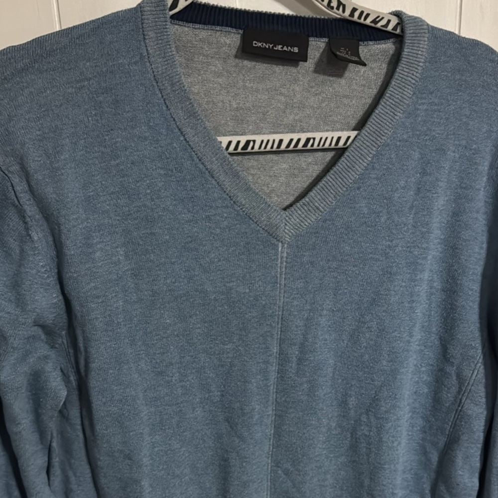 Men's Blue V-Neck Sweater